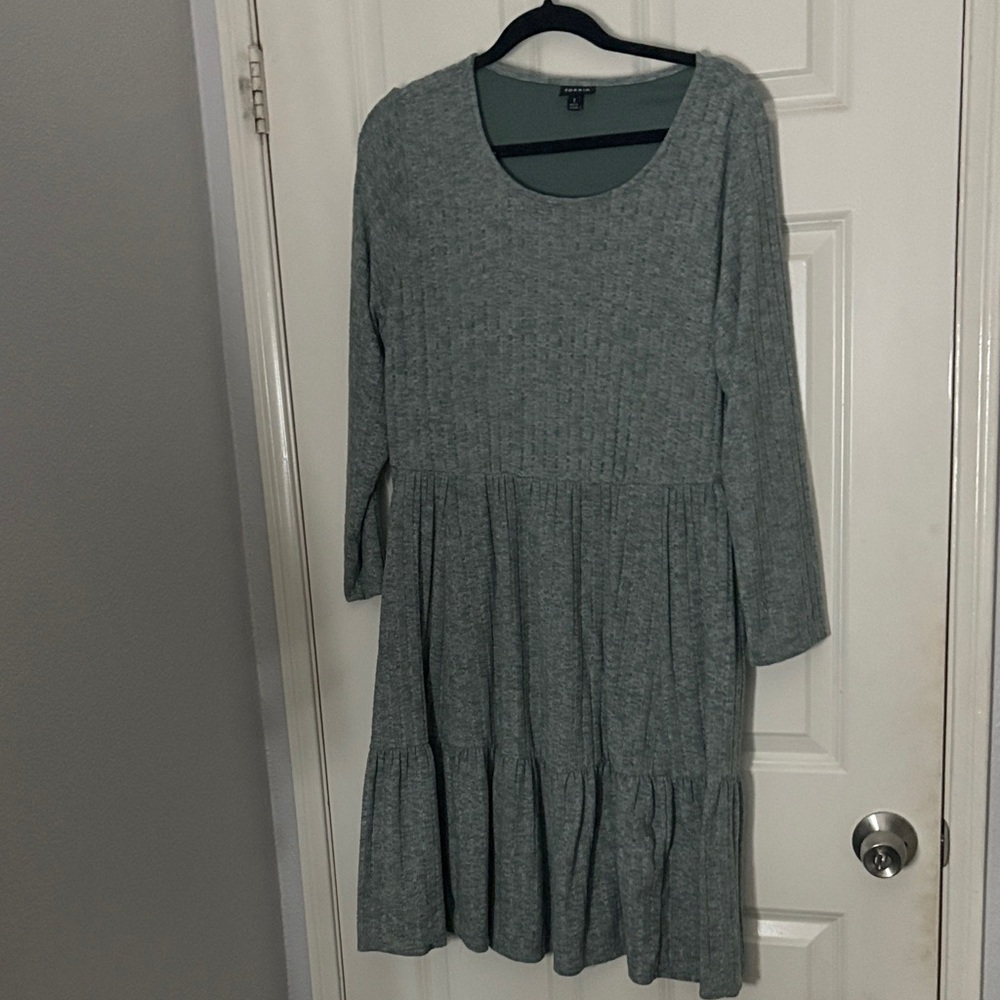 Talbots Heather Gray Long Sleeve Dress
